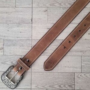 Women’s Ariat Heritage Western Brown Leather Rodeo Cowgirl Belt Size M (34)